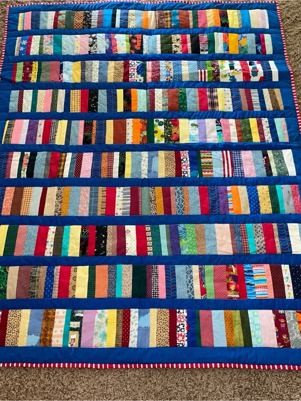 Home Holidays Red Christmas Patchwork Throw Blanket‎ -handmade